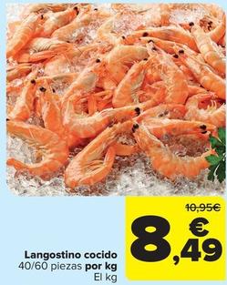 Oferta de Langostino Cocido por 8,49€ en Carrefour