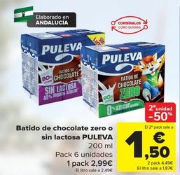 Oferta de Puleva - Batido De Chocolate Zero O Sin Lactosa por 2,99€ en Carrefour