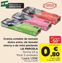Oferta de La Parcela - Crema Untable De Tomate Dulce Extra por 1,59€ en Carrefour
