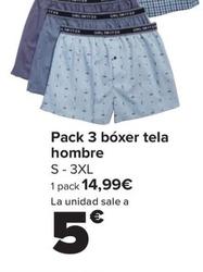 Oferta de Pack 3 Bóxer Tela Hombre por 14,99€ en Carrefour
