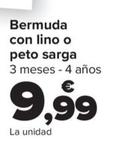 Oferta de Bermuda Con Lino O Peto Sarga por 9,99€ en Carrefour