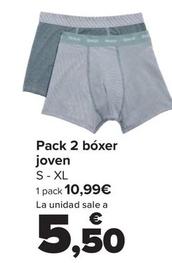 Oferta de Pack 2 Bóxer Joven por 10,99€ en Carrefour