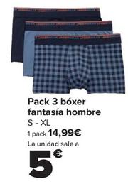 Oferta de Pack 3 Bóxer Fantasía Hombre por 14,99€ en Carrefour