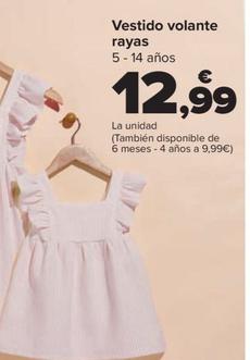 Oferta de Vestido Volante Rayas por 12,99€ en Carrefour