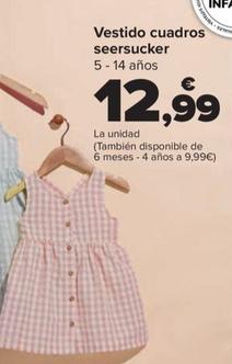 Oferta de Vestido Cuadros  Seersucker por 12,99€ en Carrefour