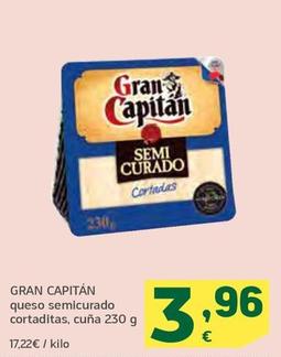 Oferta de Gran Capitán - Queso Semicurado Cortaditas por 3,96€ en HiperDino
