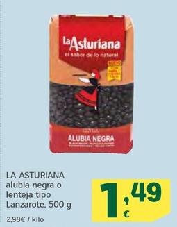 Oferta de La Asturiana - Alubia Negra O Lenteja Tipo Lanzarote por 1,49€ en HiperDino