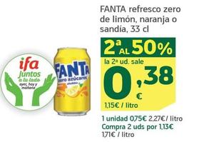 Oferta de Fanta - Refresco Zero De Limón por 0,75€ en HiperDino