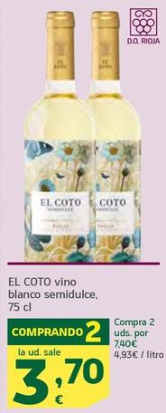 Oferta de El Coto - Vino Blanco Semidulce por 3,7€ en HiperDino