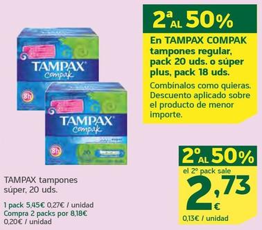 Oferta de Tampax - Tampones por 5,45€ en HiperDino