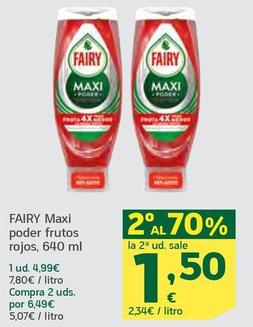 Oferta de Fairy - Maxi Poder Frutos Rojos por 4,99€ en HiperDino