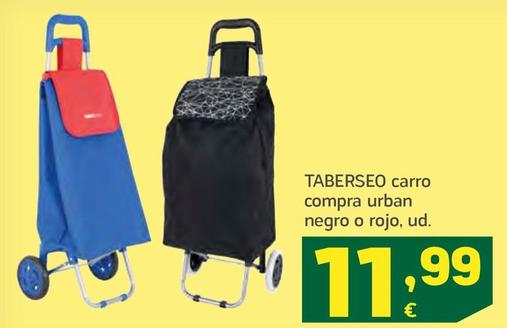 Oferta de Taberseo - Carro Compra Urban Negro O Rojo por 11,99€ en HiperDino