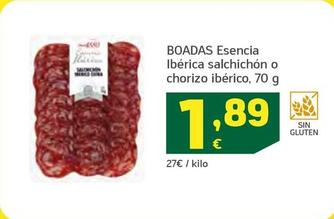 Oferta de Boadas - Esencia Iberica Salchichon O Chorizo Iberico por 1,89€ en HiperDino