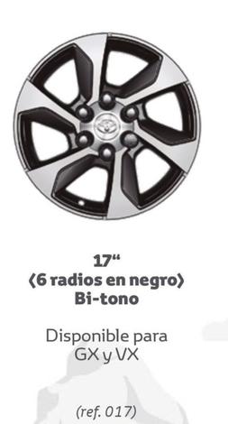 Oferta de Juego De Llantas (6 Radios En Negro) Bi-tono en Toyota