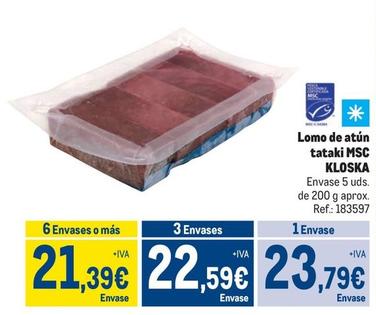 Oferta de Kloska - Lomo De Atún Tataki Msc por 23,79€ en Makro