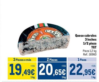 Oferta de Tgt - Queso Cabrales 3 Leches por 22,95€ en Makro