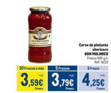 Oferta de Don Molinico - Carne De Pimiento Choricero por 4,25€ en Makro
