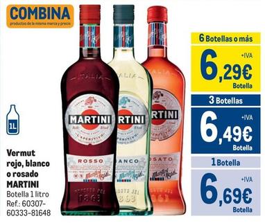Oferta de Martini - Vermut Rojo / Blanco / Rosado por 6,69€ en Makro