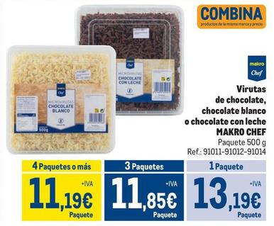 Oferta de Makro - Virutas De Chocolate / Chocolate Blanco / Chocolate Con Leche por 13,19€ en Makro