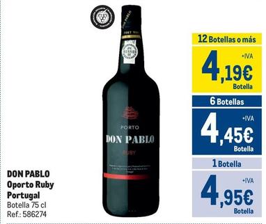 Oferta de Don Pablo - Oporto Ruby Portugal por 4,95€ en Makro