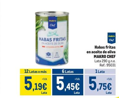 Oferta de Makro - Habas Fritas En Aceite De Oliva por 5,75€ en Makro