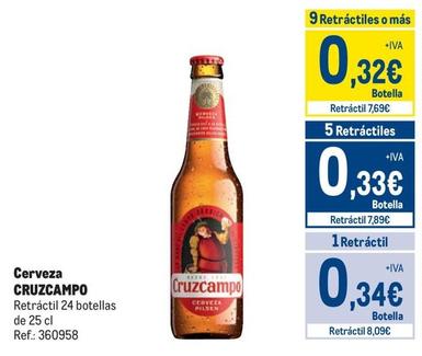 Oferta de Cruzcampo - Cerveza por 0,34€ en Makro