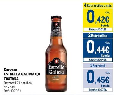 Oferta de Estrella Galicia - Cerveza 0.0 Tostada por 0,45€ en Makro