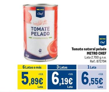Oferta de Metro Chef - Tomate Natural Pelado por 6,55€ en Makro