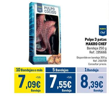 Oferta de Makro Chef - Pulpo 3 Patas por 8,39€ en Makro
