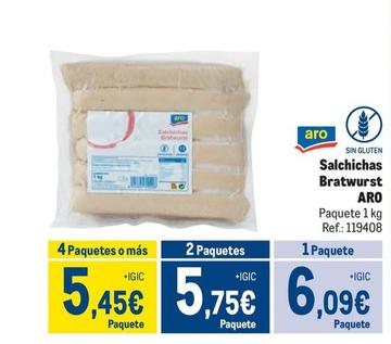 Oferta de Aro - Salchichan Bratwurst por 6,09€ en Makro