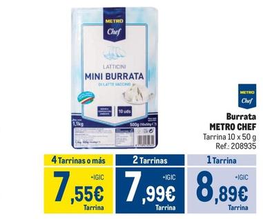 Oferta de Metro - Burrata por 8,89€ en Makro