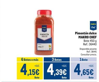 Oferta de Makro Chef - Pimentón Dulce por 4,65€ en Makro