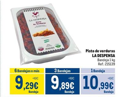 Oferta de La Despensa - Pisto De Verduras por 10,99€ en Makro