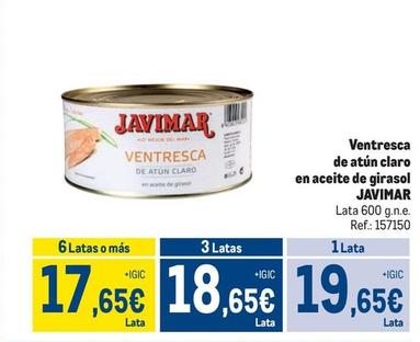 Oferta de Javimar - Ventresca De Atun Claro En Aceite De Girasol por 19,65€ en Makro