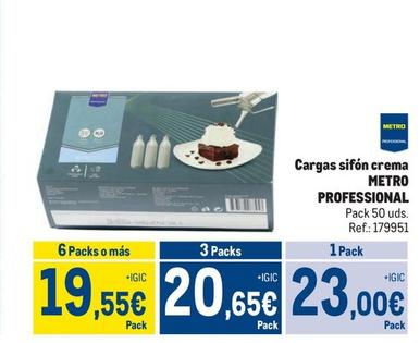 Oferta de Metro Professional - Cargas Sifon Crema por 23€ en Makro