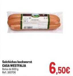 Oferta de Casa Wesfalia - Salchichas Bockwurst  por 6,5€ en Makro