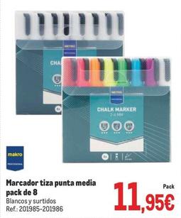Oferta de Makro - Marcador Tiza Punta Media Pack De 8 por 11,95€ en Makro