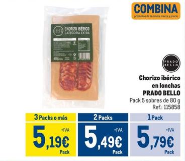 Oferta de Prado Bello - Chorizo Ibérico En Lonchas por 5,79€ en Makro