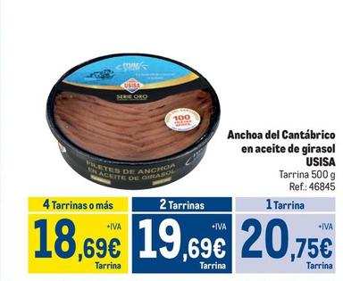 Oferta de Usisa - Anchoa Del Cantábrico En Aceite De Girasol por 20,75€ en Makro