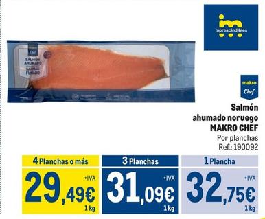 Oferta de Makro Chef - Salmón Ahumado Noruego  por 32,75€ en Makro