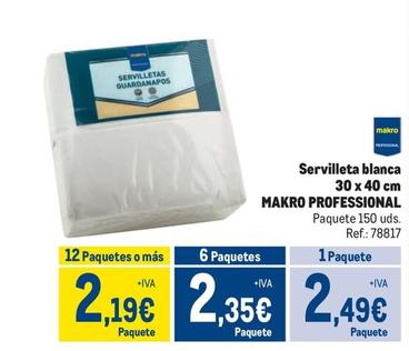 Oferta de Makro - Servilleta Blanca por 2,49€ en Makro