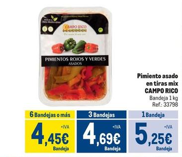 Oferta de Campo Rico - Pimiento Asado En Tiras Mix por 5,25€ en Makro