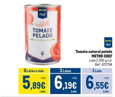 Oferta de Metro Chef - Tomate Natural Pelado  por 6,55€ en Makro