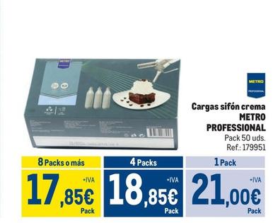 Oferta de Metro Professional - Cargas Sifón Crema por 21€ en Makro