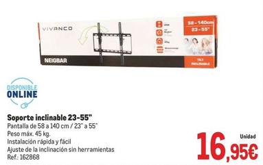 Oferta de Vivanco - Soporte Inclinable 23-55" por 16,95€ en Makro