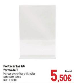 Oferta de Makro - Portacartas A4 Forma De T por 5,5€ en Makro