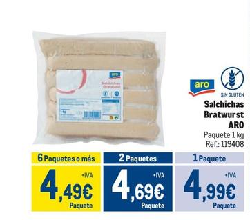 Oferta de Aro - Salchichas Bratwurst por 4,99€ en Makro