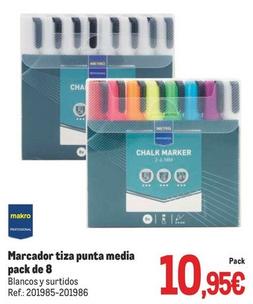 Oferta de Makro - Marcador Tiza Punta Media Pack De 8 por 10,95€ en Makro