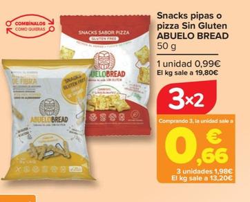 Oferta de Abuelo Bread - Snacks Pipas o Pizza Sin Gluten  por 0,99€ en Carrefour