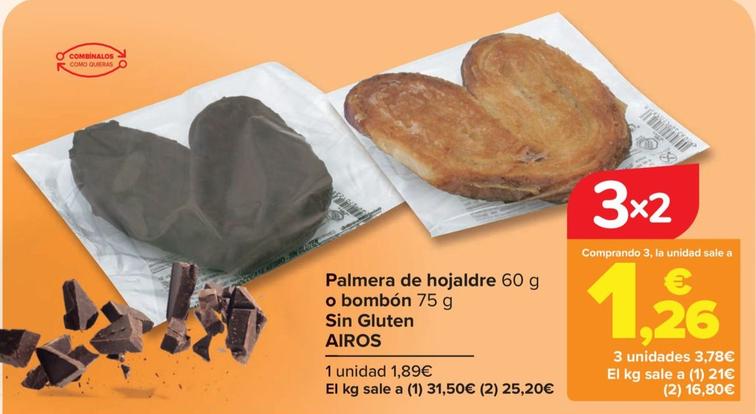 Oferta de Airos - Palmera De Hojaldre O Bombon Sin Gluten por 1,89€ en Carrefour